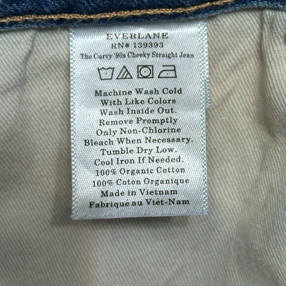 Everlane 90s Cheeky Straight Jeans Women’s 27 Crop Blue High Rise Button Fly - Picture 8 of 13